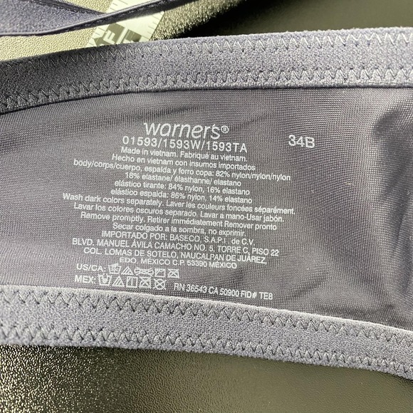 NWT Warner's This Is Not A Bra T-Shirt Bra Womens 34B Purple Geometric Underwire - Picture 9 of 11